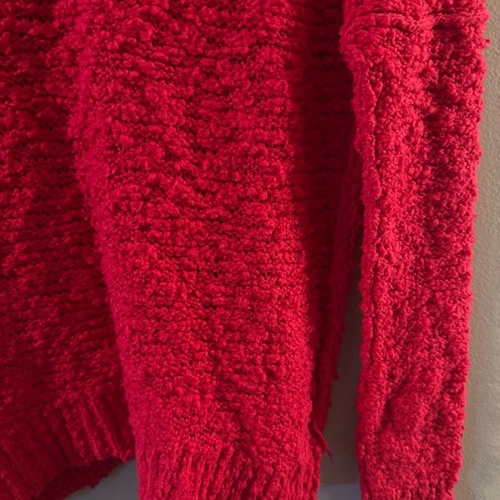 Free People Womens Pullover Sweater Red Long Sleeve V Neck Inside Out S/p Dc - Picture 5 of 12